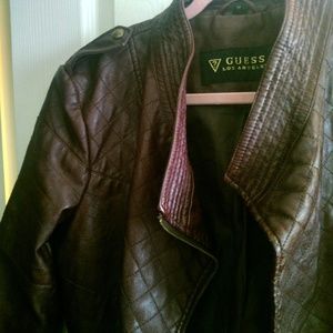 GUESS Faux-Leather Moto Jacket